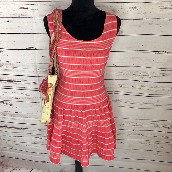 Dresses & Skirts - Max Edition Coral Striped Sun Dress size S